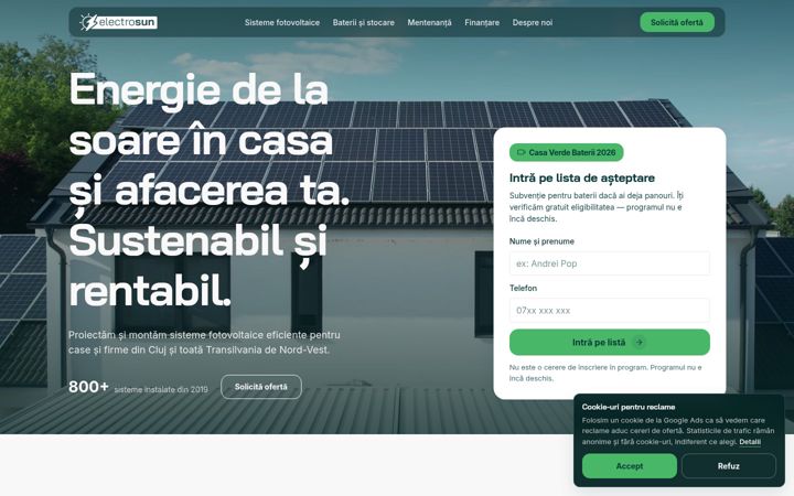 Skärmbild av electrosun.ro