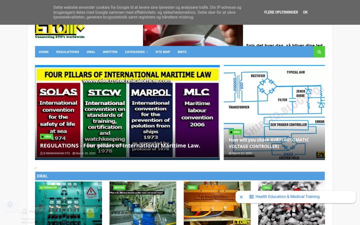 Screenshot of electrotechnicalofficer.com