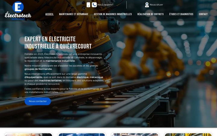 Screenshot stránky electrotechservices.fr