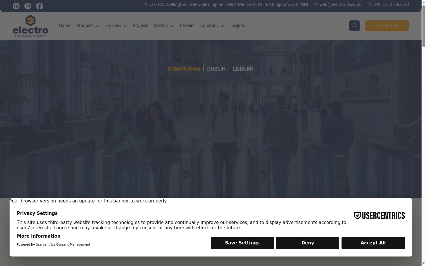 Screenshot του banner συγκατάθεσης που εμφανίστηκε πριν από οποιαδήποτε αλληλεπίδραση