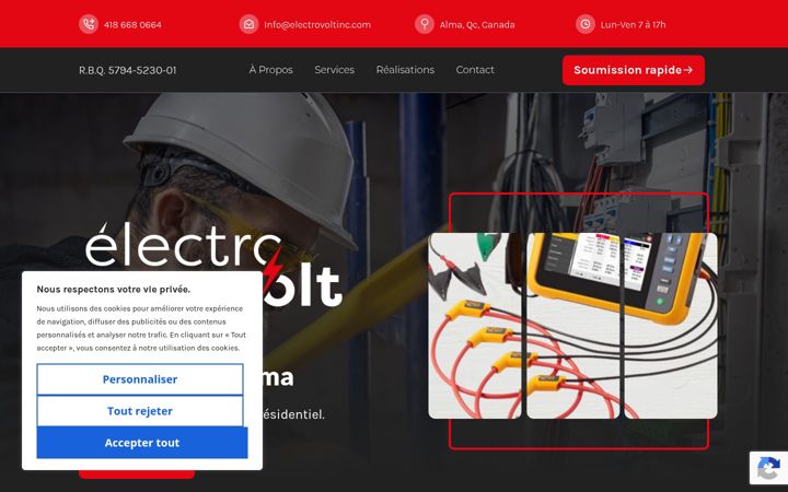 Screenshot of electrovoltinc.com