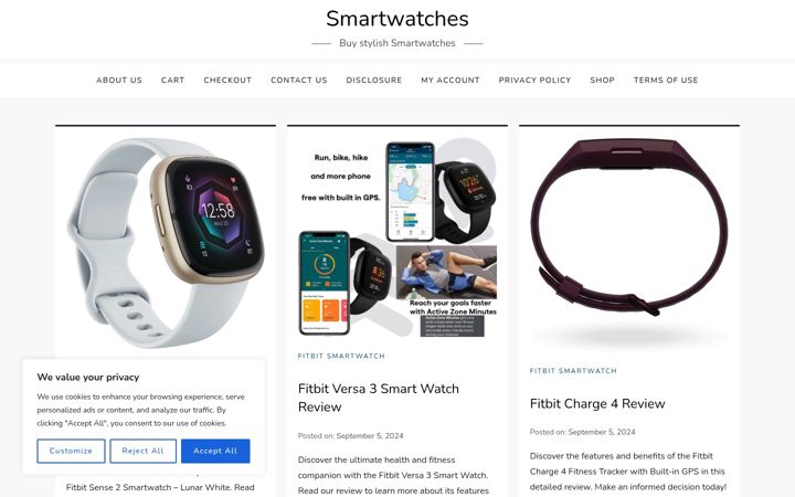 Screenshot of electrowatches.com