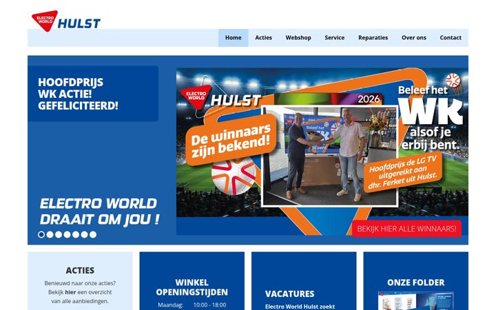 Ekrānuzņēmums no electroworldhulst.nl