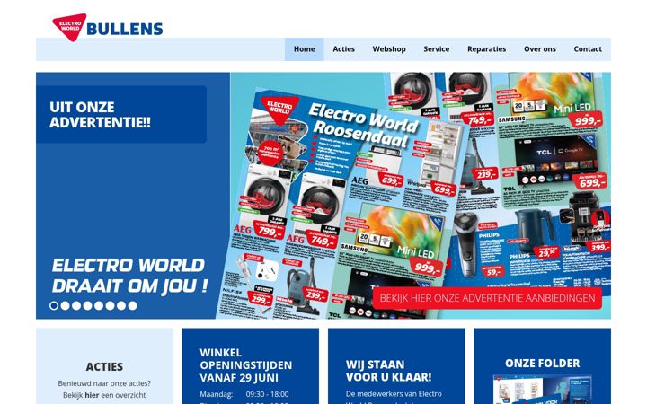 Ekrānuzņēmums no electroworldroosendaal.nl