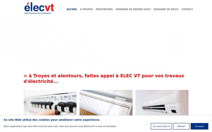 Screenshot stránky elecvt-electricite.fr
