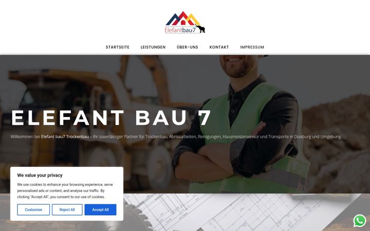 Screenshot van elefantbau7.de