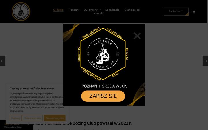 Ekraanipilt saidist elefanteboxing.pl