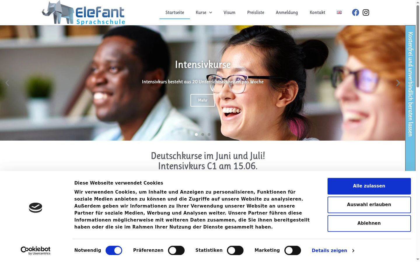Screenshot tal-banner tal-kunsens muri qabel kwalunkwe interazzjoni