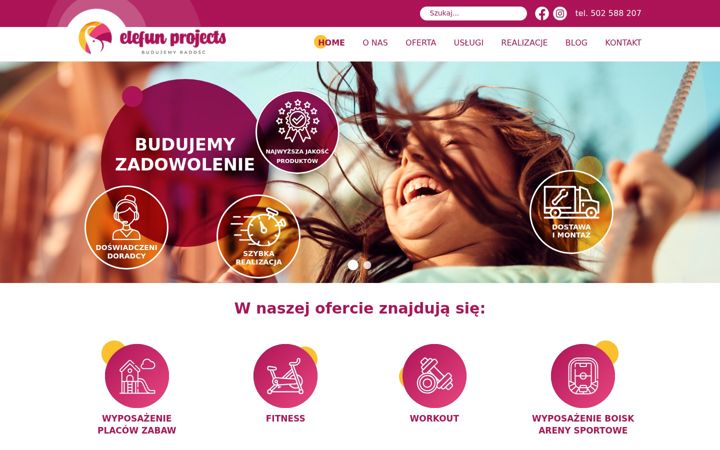 Ekraanipilt saidist elefunprojects.pl