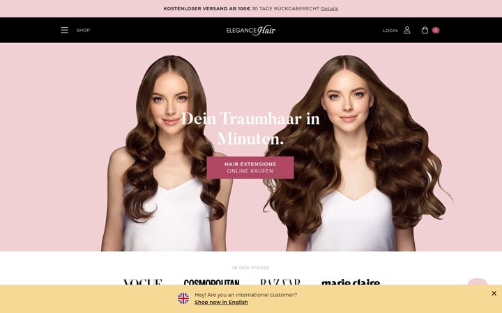 Screenshot of elegance-hair.de