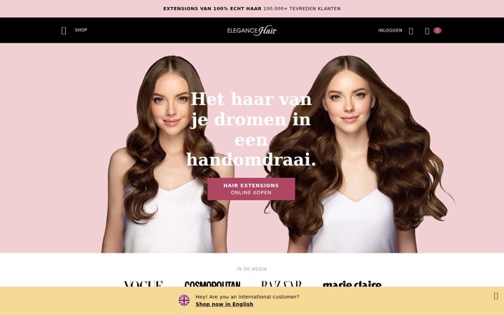 Ekrānuzņēmums no elegance-hair.nl