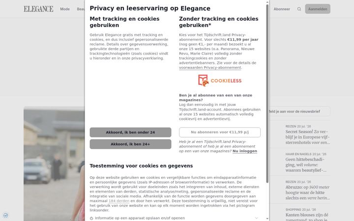 Screenshot of elegance.nl