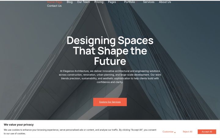 Screenshot of elegancearchitecture.com
