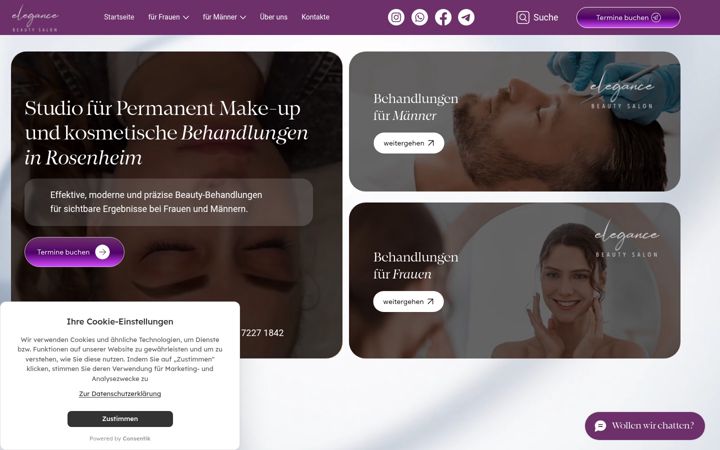 Ekraanipilt saidist elegancebeautysalon.de