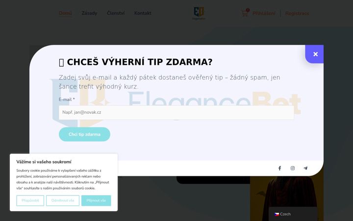 Screenshot ta' elegancebet.cz