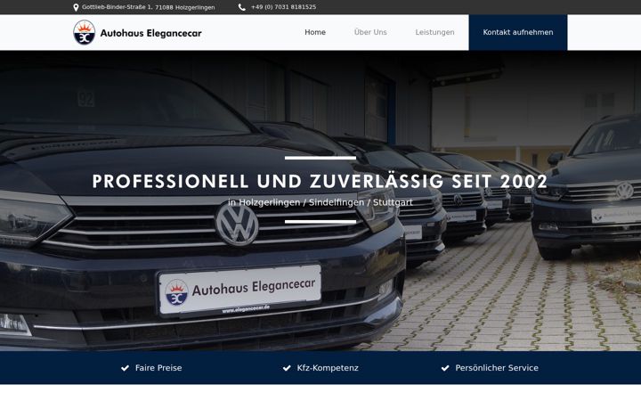 Ekraanipilt saidist elegancecar.de