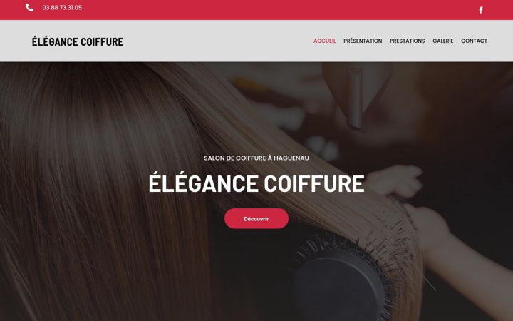 Screenshot stránky elegancecoiffure67.fr