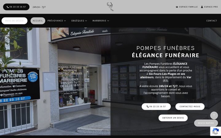Screenshot of elegancefuneraire.com