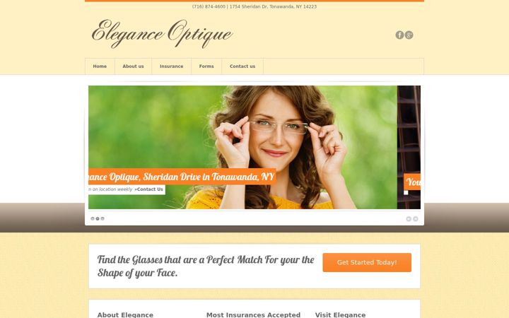 Screenshot of eleganceoptique.com