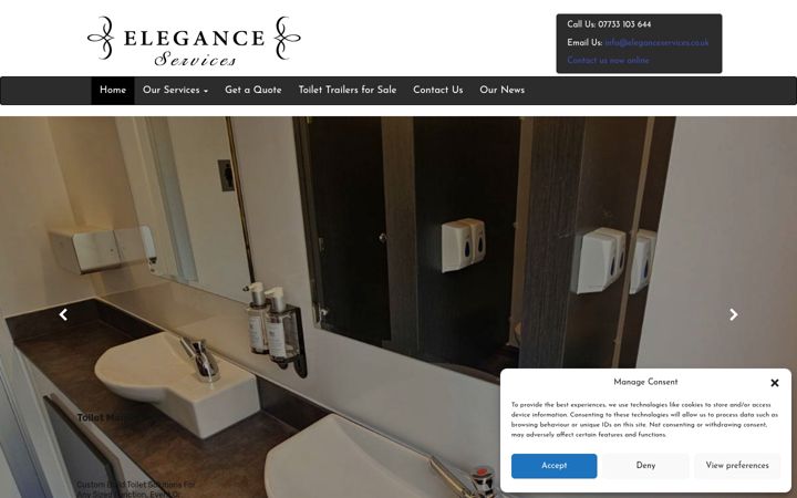 Ekrānuzņēmums no eleganceservices.co.uk