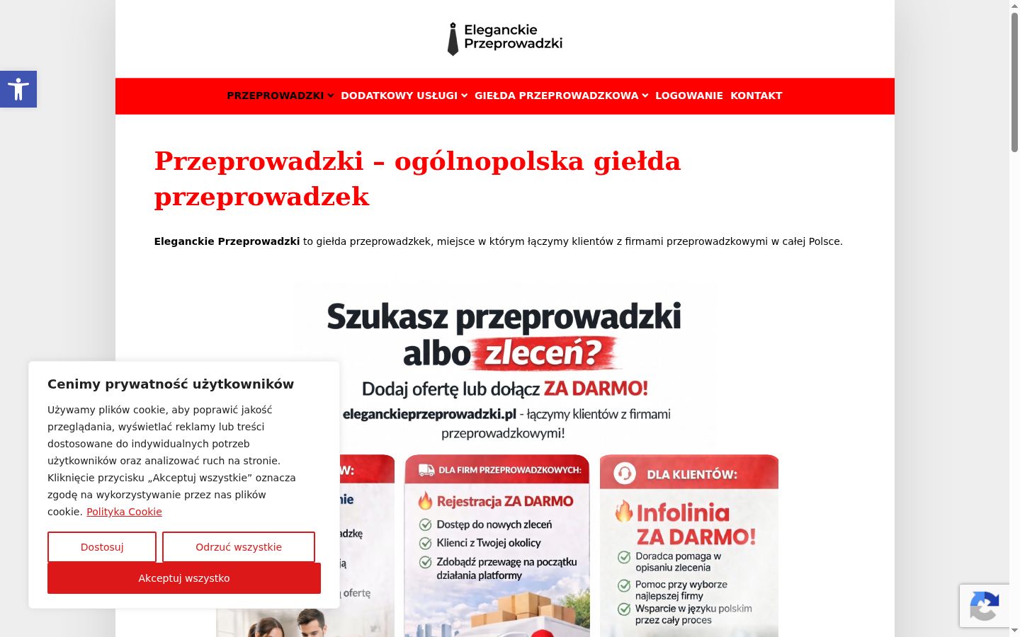 Skärmbild av samtyckesbannern som visades före någon interaktion