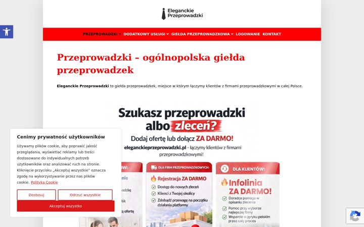 Ekraanipilt saidist eleganckieprzeprowadzki.pl