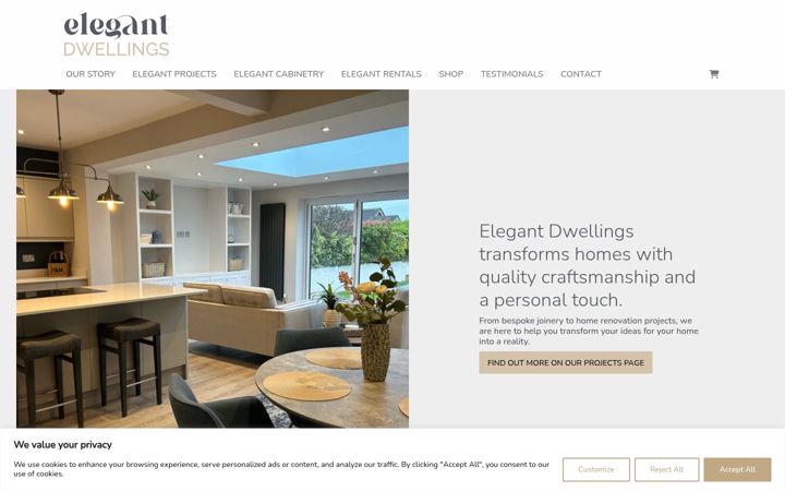 Ekrānuzņēmums no elegantdwellings.co.uk