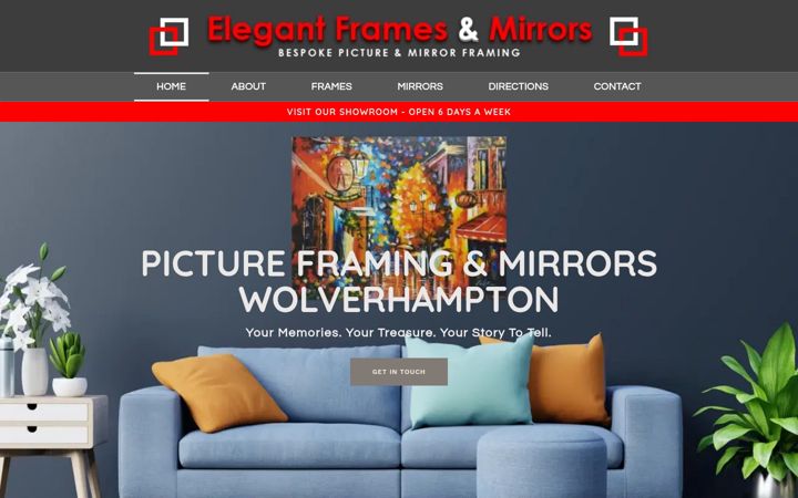 Ekrānuzņēmums no elegantframes.co.uk