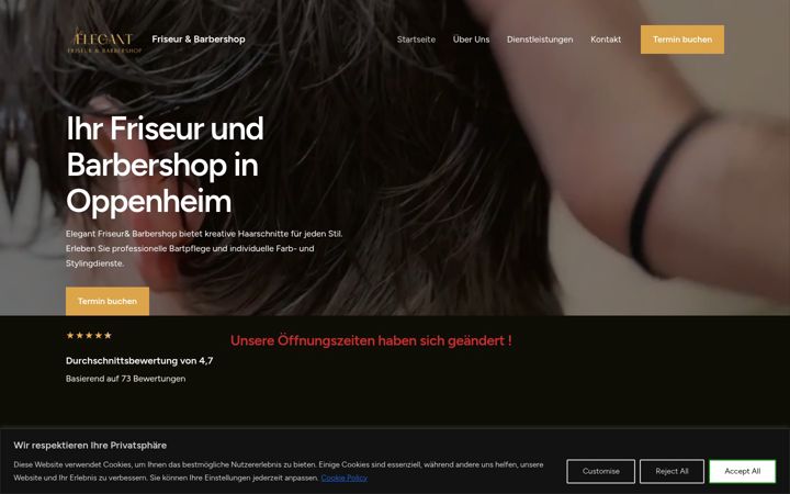 Ekraanipilt saidist elegantfriseur.de