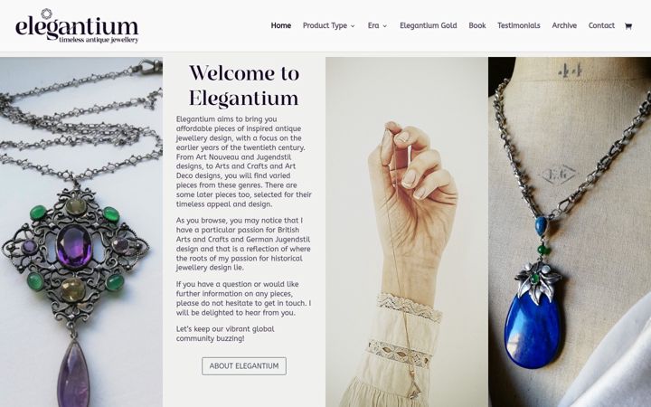 Ekrānuzņēmums no elegantium.co.uk