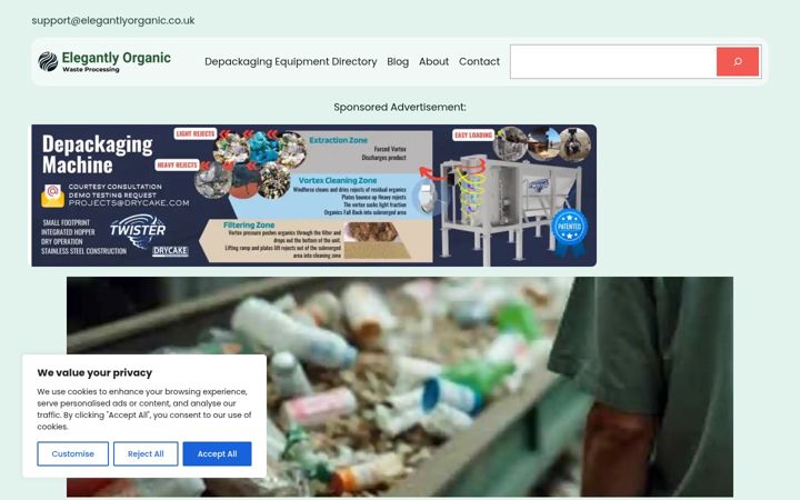 Ekrānuzņēmums no elegantlyorganic.co.uk