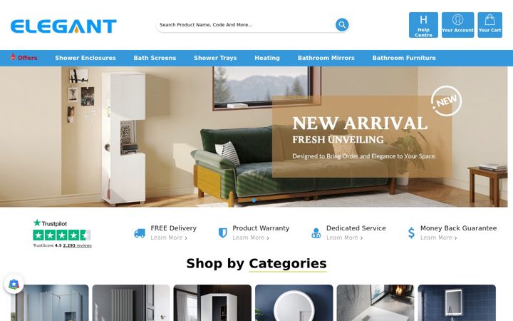 Screenshot of elegantshowers.co.uk