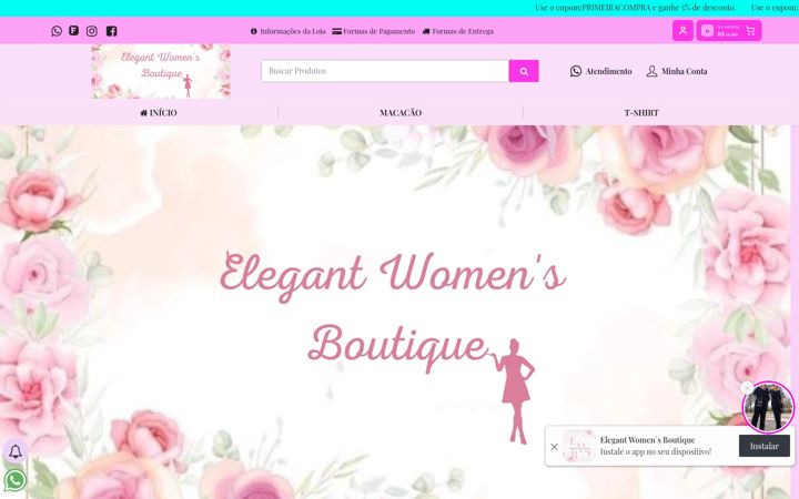 Screenshot stránky elegantwomensboutique.com.br