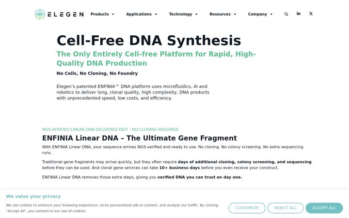 Screenshot of elegenbio.com