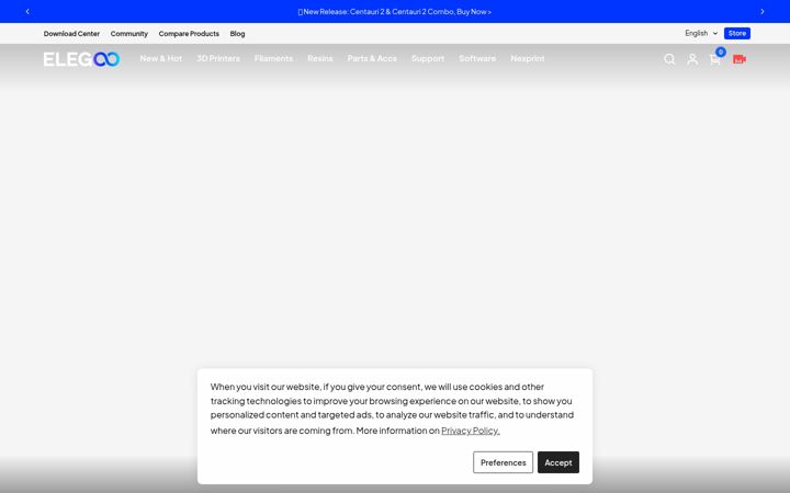 Zrzut ekranu elegoo.com