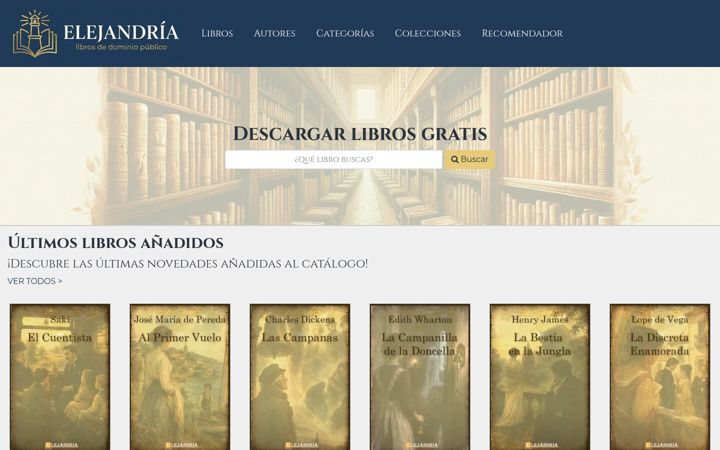 Screenshot of elejandria.com