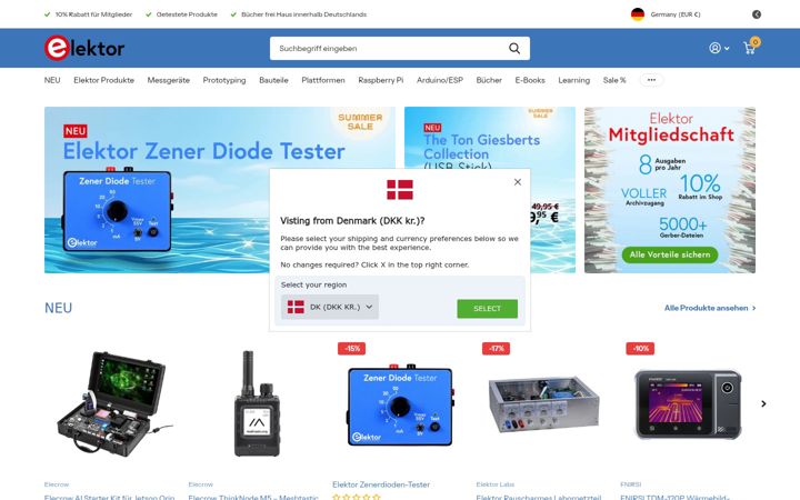 Screenshot di elektor.de