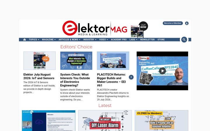 Screenshot of elektormagazine.com
