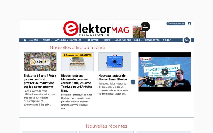Screenshot stránky elektormagazine.fr