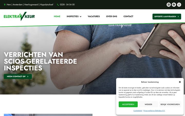 Skærmbillede af elektrakeur.nl