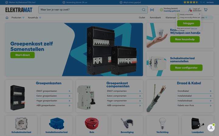 Screenshot of elektramat.nl