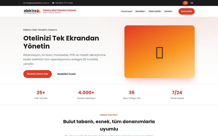 Screenshot of elektraotel.com
