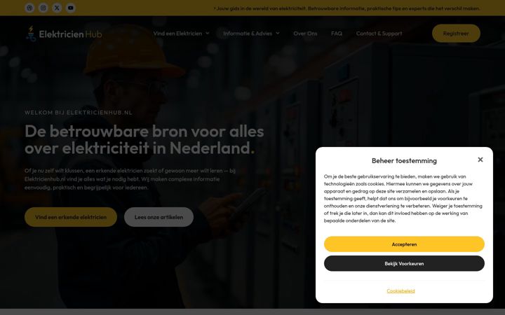 Skærmbillede af elektricienhub.nl
