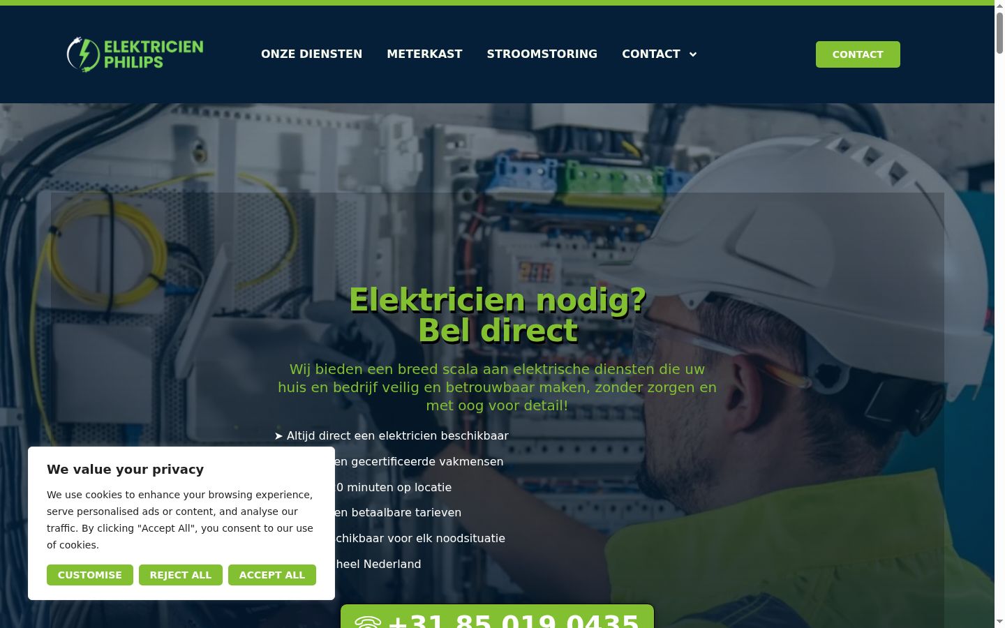 Screenshot del banner di consenso mostrato prima di qualsiasi interazione