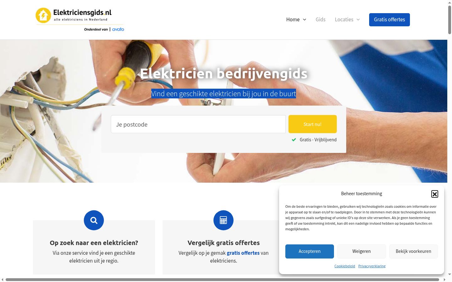 Screenshot del banner di consenso mostrato prima di qualsiasi interazione
