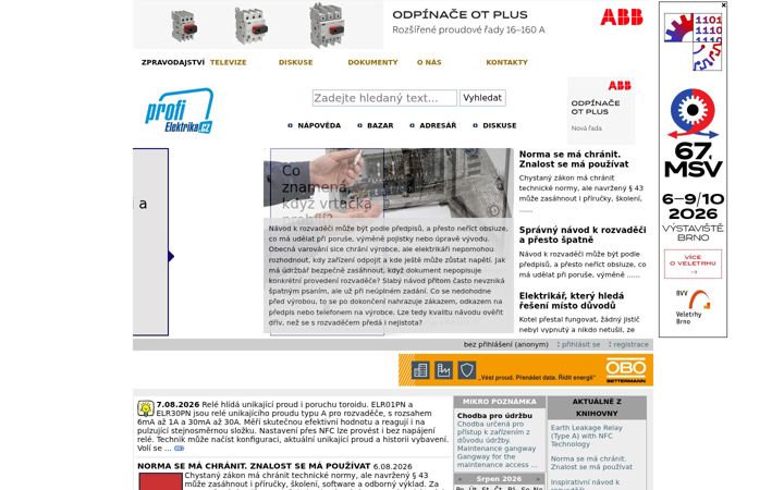 Screenshot ta' elektrika.cz