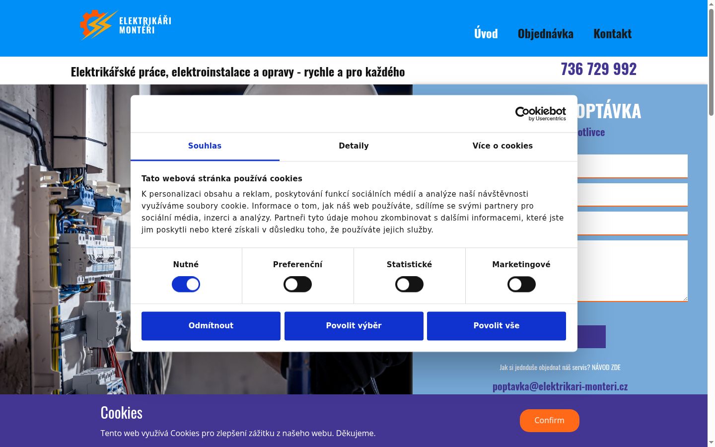 Snimka zaslona bannera za privolu prikazanog prije bilo kakve interakcije