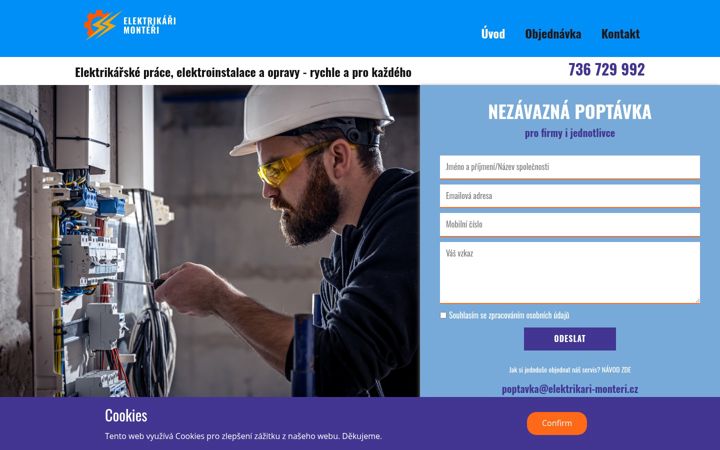 Screenshot ta' elektrikari-monteri.cz