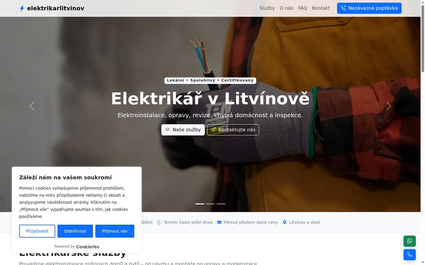 Snimka zaslona bannera za privolu prikazanog prije bilo kakve interakcije