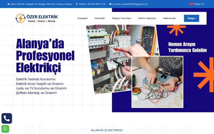 Screenshot of elektrikcimalanya.com